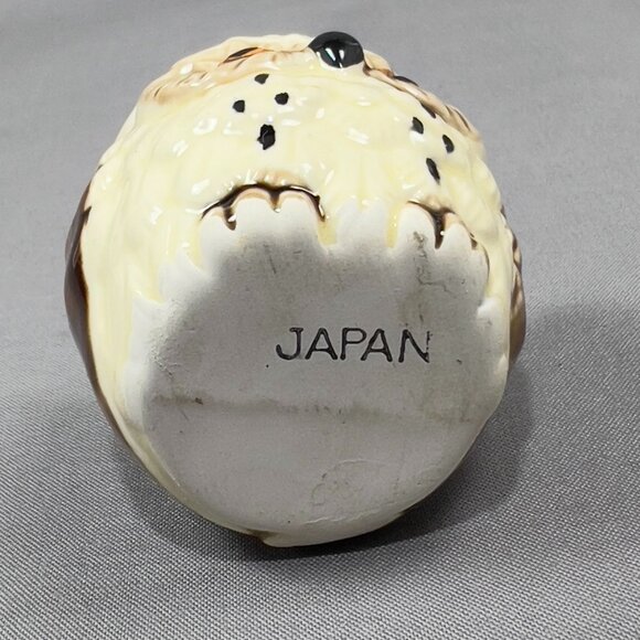 Vtg Stoneware Ceramic Owl Bird Ivory Toothpick Holder Embossed Figurine Japan - Picture 6 of 10